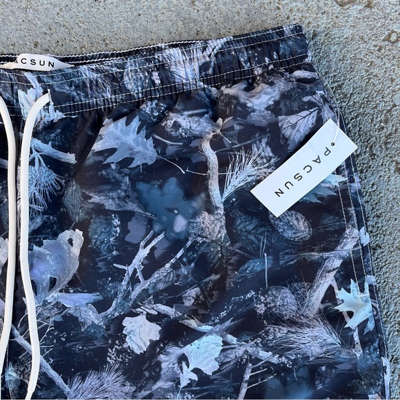 PacSun Camo Woodland Ash AOP 4.5" Swim Trunks Size Large - Picture 6 of 6